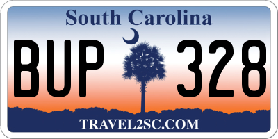 SC license plate BUP328