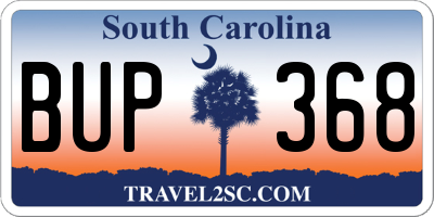 SC license plate BUP368