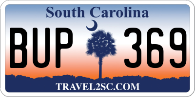 SC license plate BUP369
