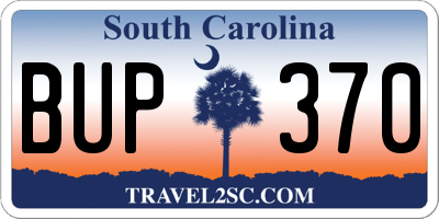 SC license plate BUP370