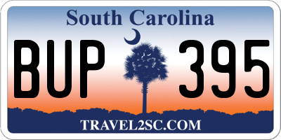 SC license plate BUP395