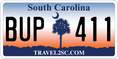 SC license plate BUP411