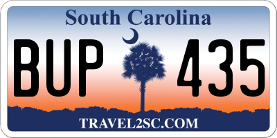 SC license plate BUP435