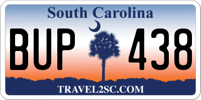 SC license plate BUP438