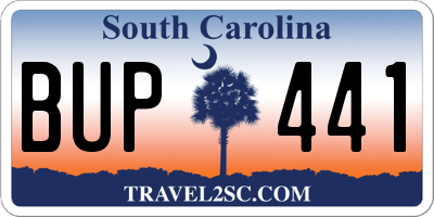 SC license plate BUP441