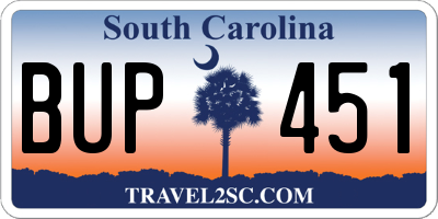 SC license plate BUP451