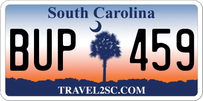 SC license plate BUP459
