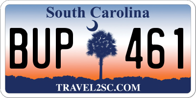 SC license plate BUP461