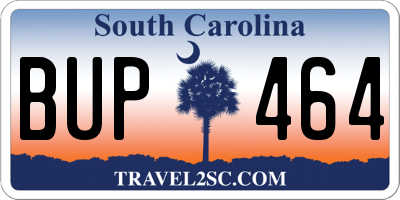 SC license plate BUP464