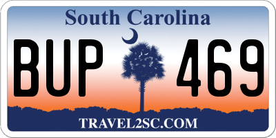 SC license plate BUP469