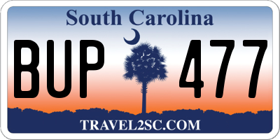SC license plate BUP477