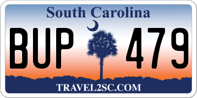 SC license plate BUP479