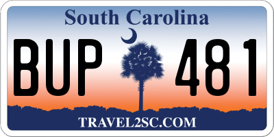 SC license plate BUP481