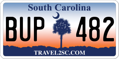 SC license plate BUP482