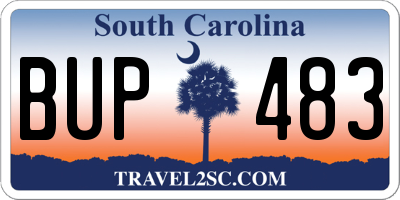 SC license plate BUP483