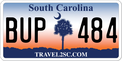 SC license plate BUP484