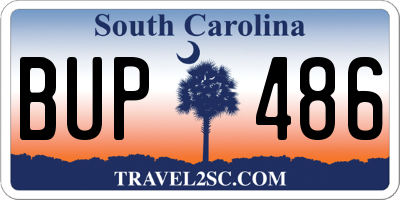 SC license plate BUP486