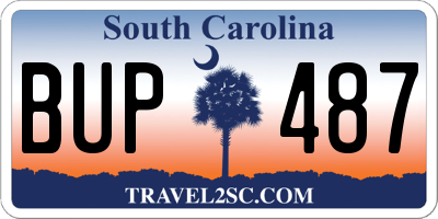 SC license plate BUP487