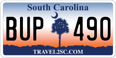 SC license plate BUP490