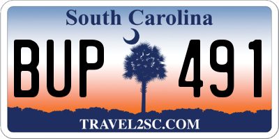 SC license plate BUP491