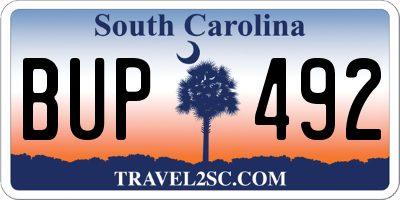 SC license plate BUP492