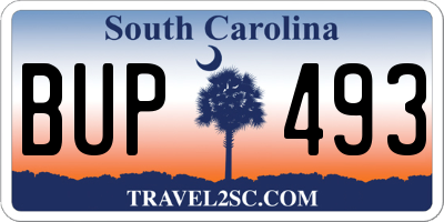 SC license plate BUP493