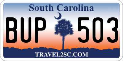 SC license plate BUP503