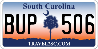 SC license plate BUP506