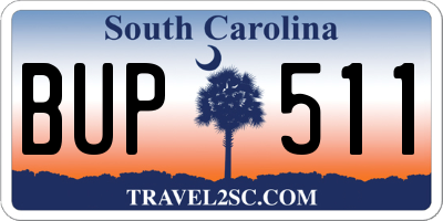 SC license plate BUP511