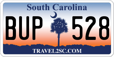 SC license plate BUP528