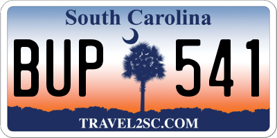 SC license plate BUP541