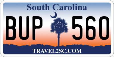 SC license plate BUP560