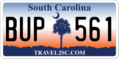 SC license plate BUP561