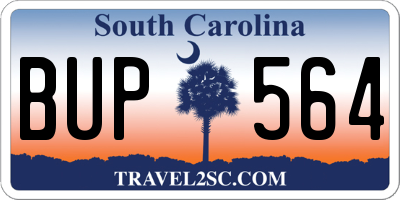 SC license plate BUP564