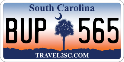 SC license plate BUP565