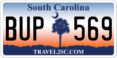 SC license plate BUP569