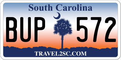 SC license plate BUP572