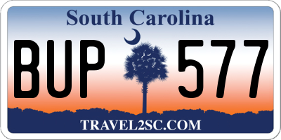 SC license plate BUP577