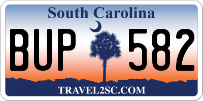 SC license plate BUP582