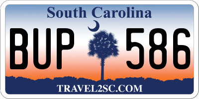 SC license plate BUP586
