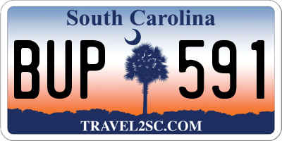SC license plate BUP591
