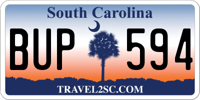 SC license plate BUP594