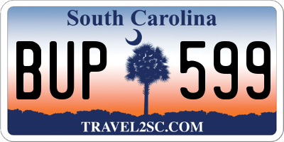SC license plate BUP599