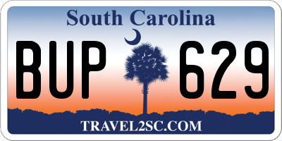 SC license plate BUP629