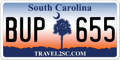 SC license plate BUP655