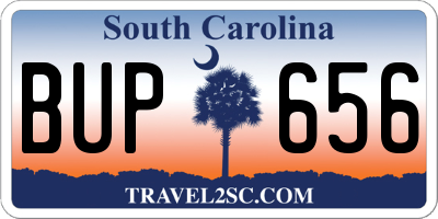 SC license plate BUP656