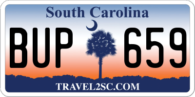 SC license plate BUP659