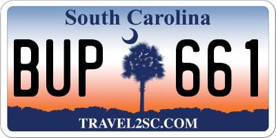 SC license plate BUP661
