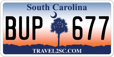 SC license plate BUP677