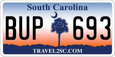 SC license plate BUP693
